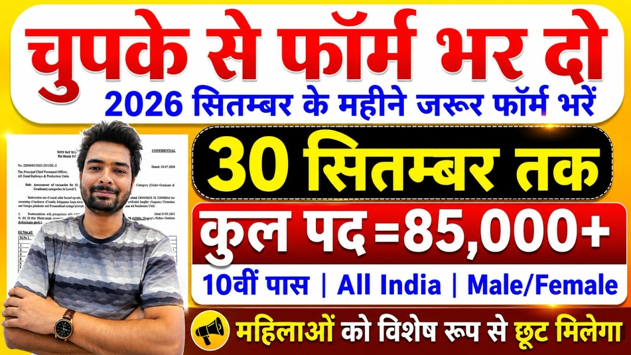 New Government Job Vacancy 2026 | 85000+ Posts, 10th 12th Pass Govt Jobs