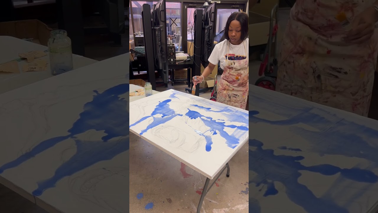 Make a wash with me 🖌️ #artreels #arttok #canvasprep