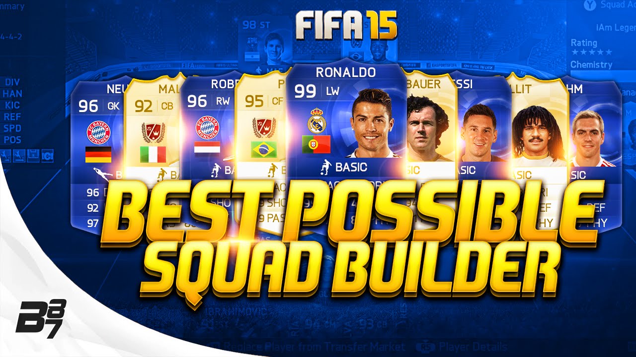 BEST POSSIBLE TEAM ON FIFA (195) w/ Legends and TOTY Cards | FIFA 15 Ultimate Team Squad Builder