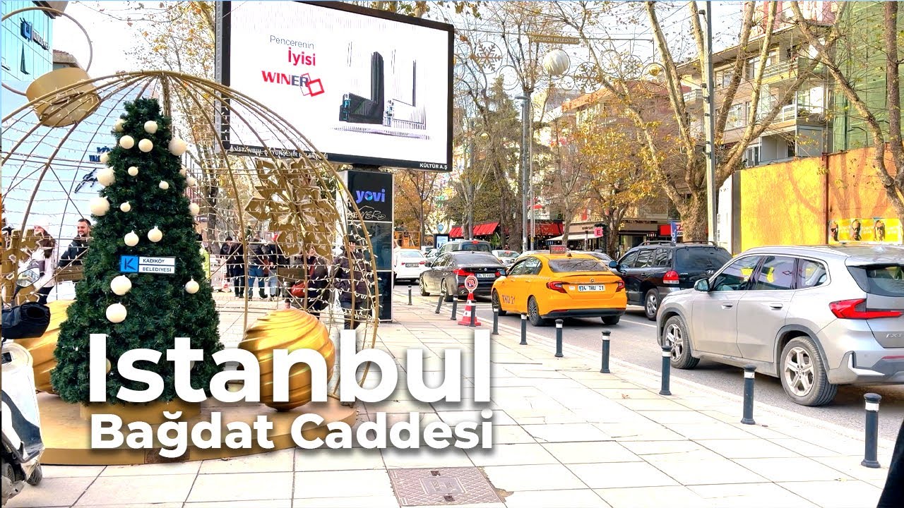 Peaceful Christmas Walk on Bağdat Avenue, Istanbul 🎄 | 4K Walking Tour | No Talking