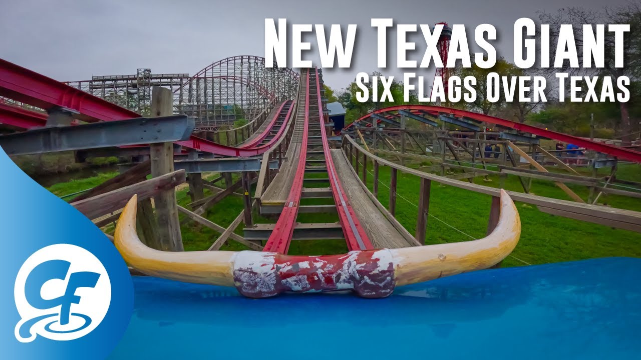 New Texas Giant front seat on-ride 4K POV @60fps Six Flags Over Texas