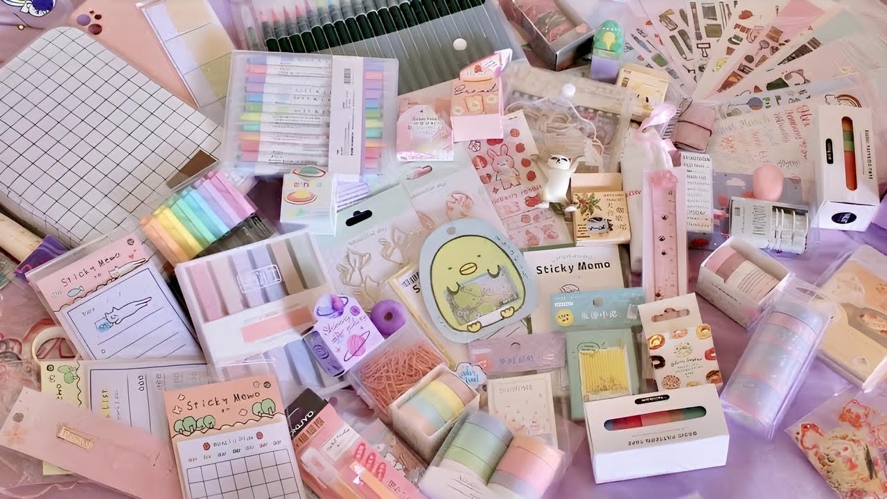 a huge 2024 stationery haul 🍡 | stickers, washi tapes, papers