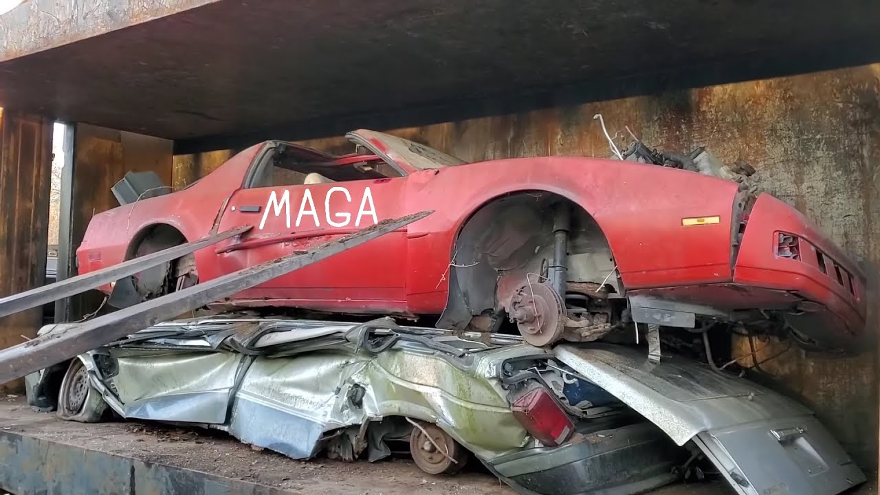 Car Crusher Crushing Cars 71 pontiac trans am firebird
