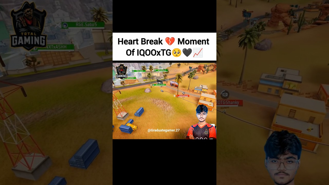 Heart Break 💔 Moment Of IQOOxTG🥺🖤📈#freefire #fozyajay #tgesports #iqootg #totalgaming #emotional