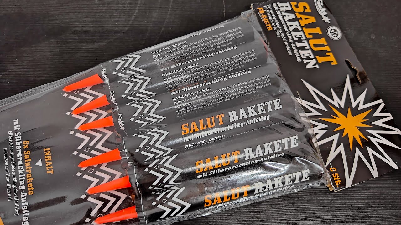 Test Salut Raketen FR-S4GTR Funke rakiety hukowe z efektem Titanium Salute Polenb&ouml;ller Firecrackers