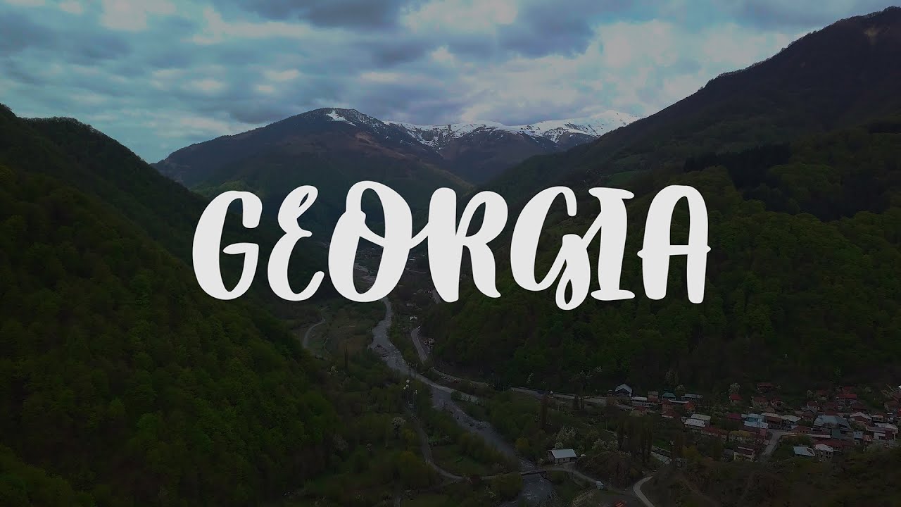 The Georgian Military Road or Georgian Military Highway . Aerial photography of Georgia.