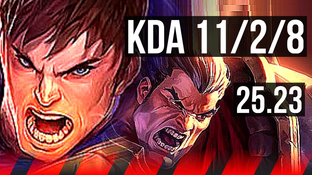 GAREN vs DARIUS (TOP) | 11/2/8, Dominating | EUW Master | 25.23