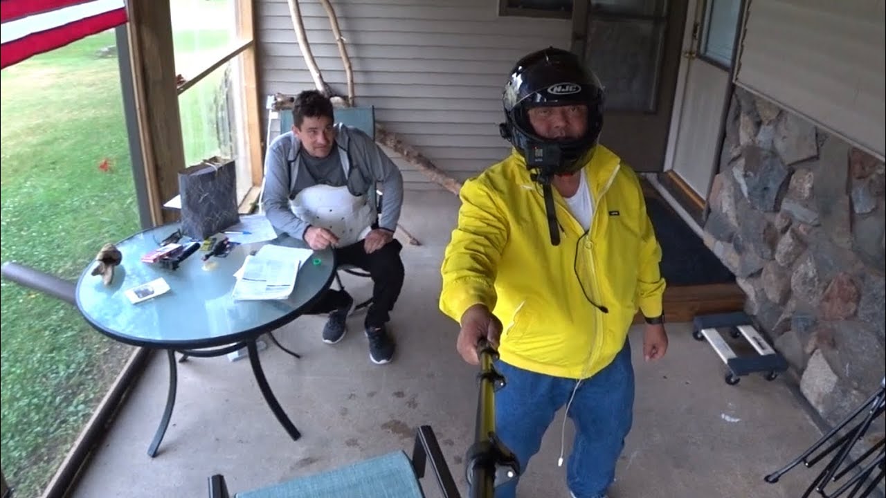 July 22, 2021/239 Motorcycle. Giving Longhaul Larry a care Package. Westboro, Wisconsin