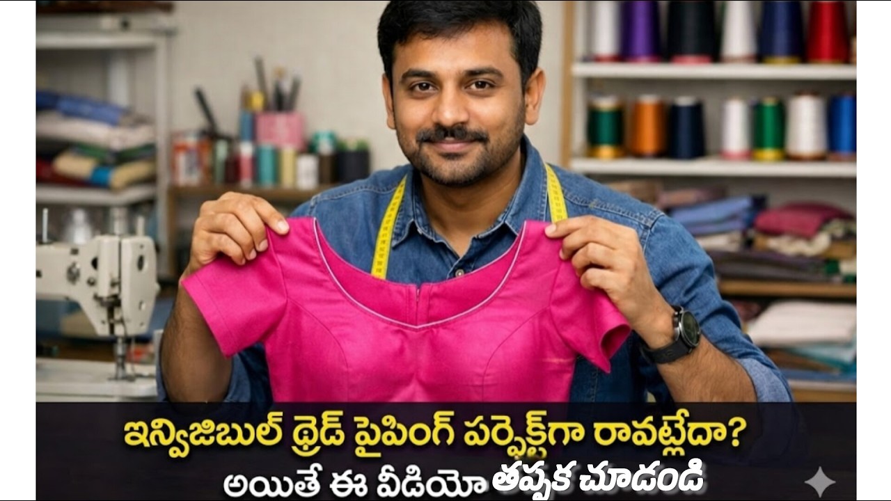 ✨#చీర లో వచ్చిన  క్లాత్ తో థ్రెడ్ పైపింగ్ ఈ టిప్స్ పాటించి ఈజీగా వేసుకోండి.మీరే స్వయంా వేసుకోండి💸✨