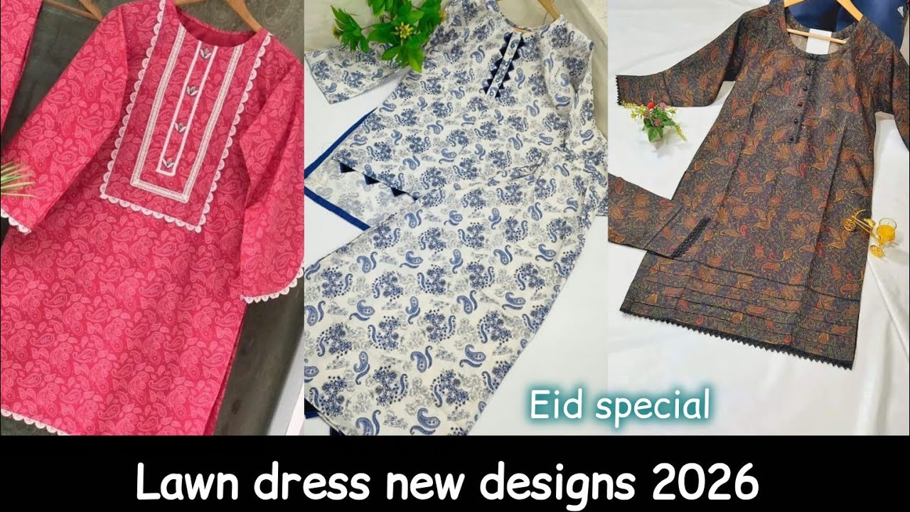 Latest lawn dress new designs 2026 || Eid special dress designing ideas 