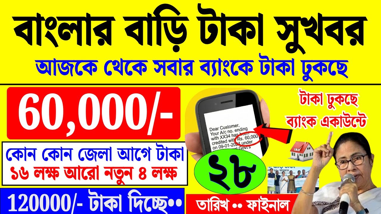 সুখবর বাংলার বাড়ির টাকা দেওয়া শুরু হচ্ছে | banglar bari taka kobe pabo 2026
