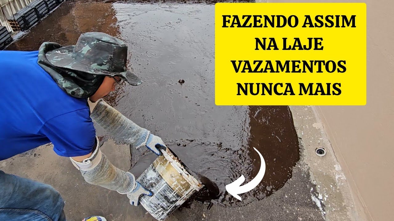 Impermeabilização de Laje com Piche Asfáltico | COMO IMPERMEABILIZAR LAJE | VAZAMENTO LAGE NUNCA +