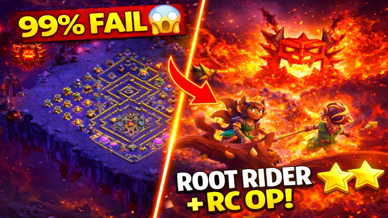 99% Players FAIL on This Base 😱 I 3 Star It with Root Rider + RC Charge! Legend league attacks 2026