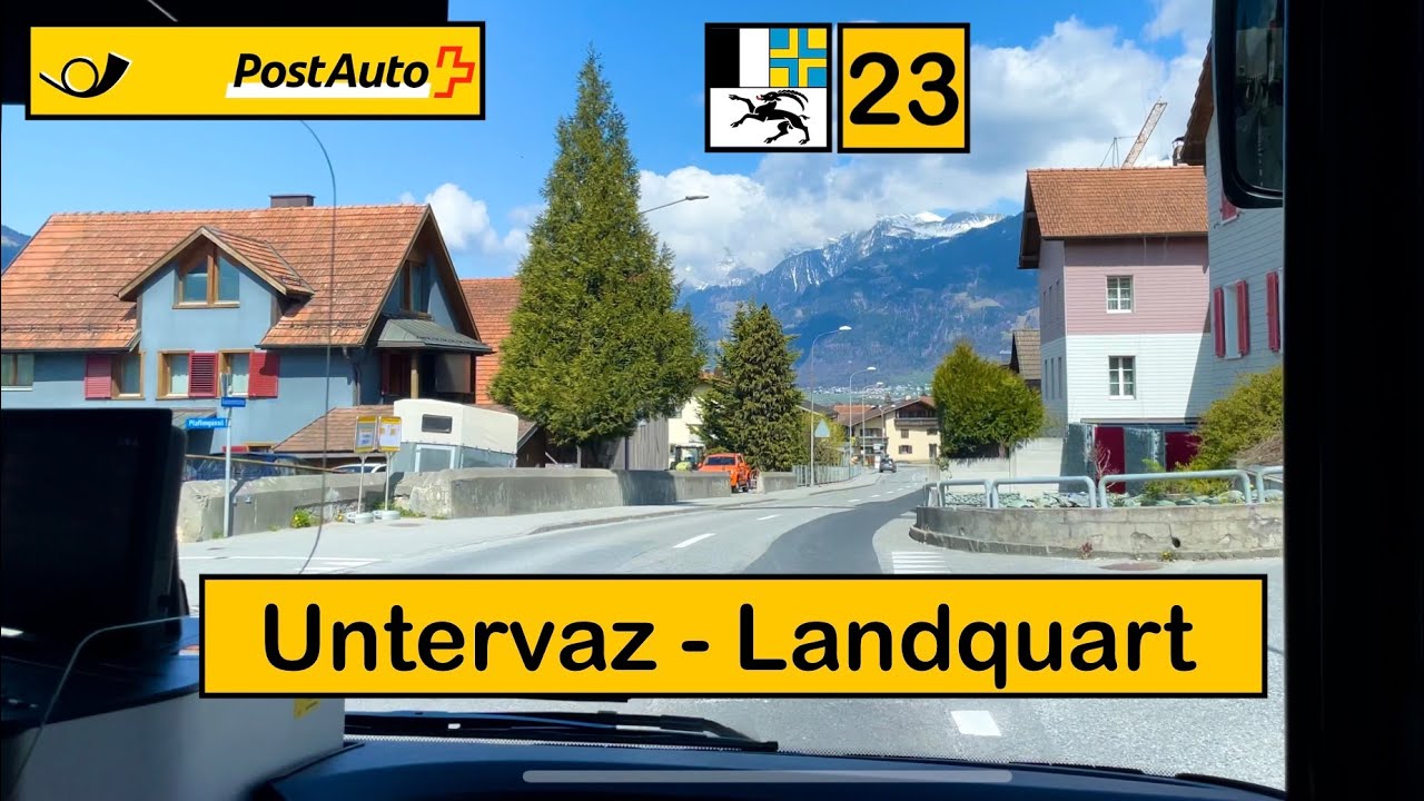 [4K] 🇨🇭 Cab Ride: POSTAUTO GRAUBÜNDEN | 23: Untervaz → Landquart | Scania Citywide Elektrobus