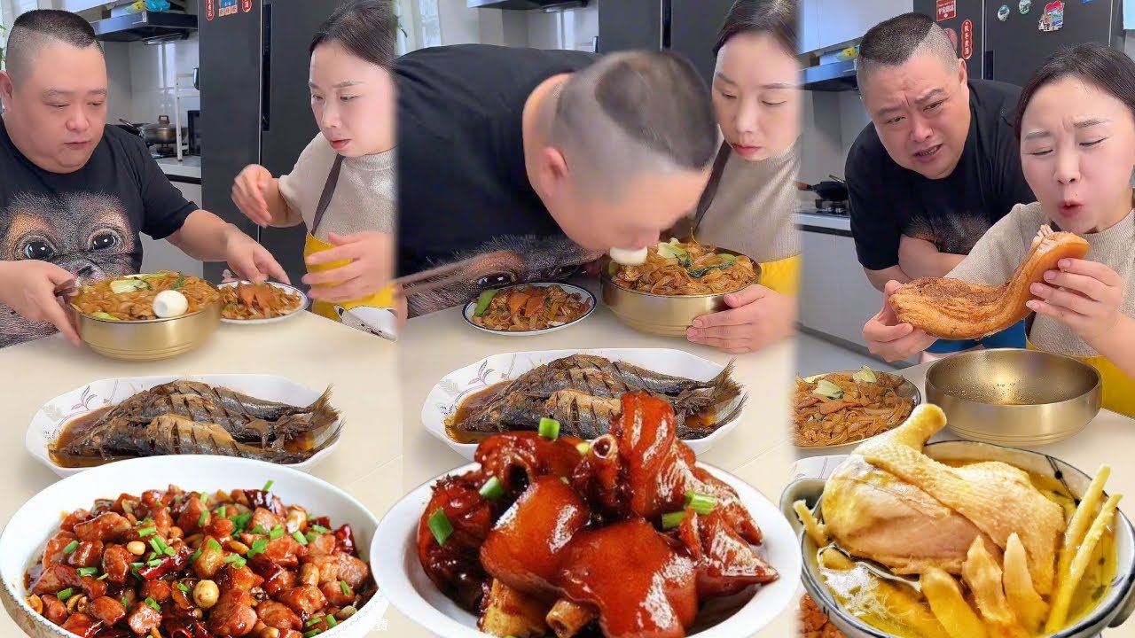 小氣老公真的太蠢了，這麼大的碗都沒有發現紅燒肉，我吃到後他哭了【胖嫂美食】