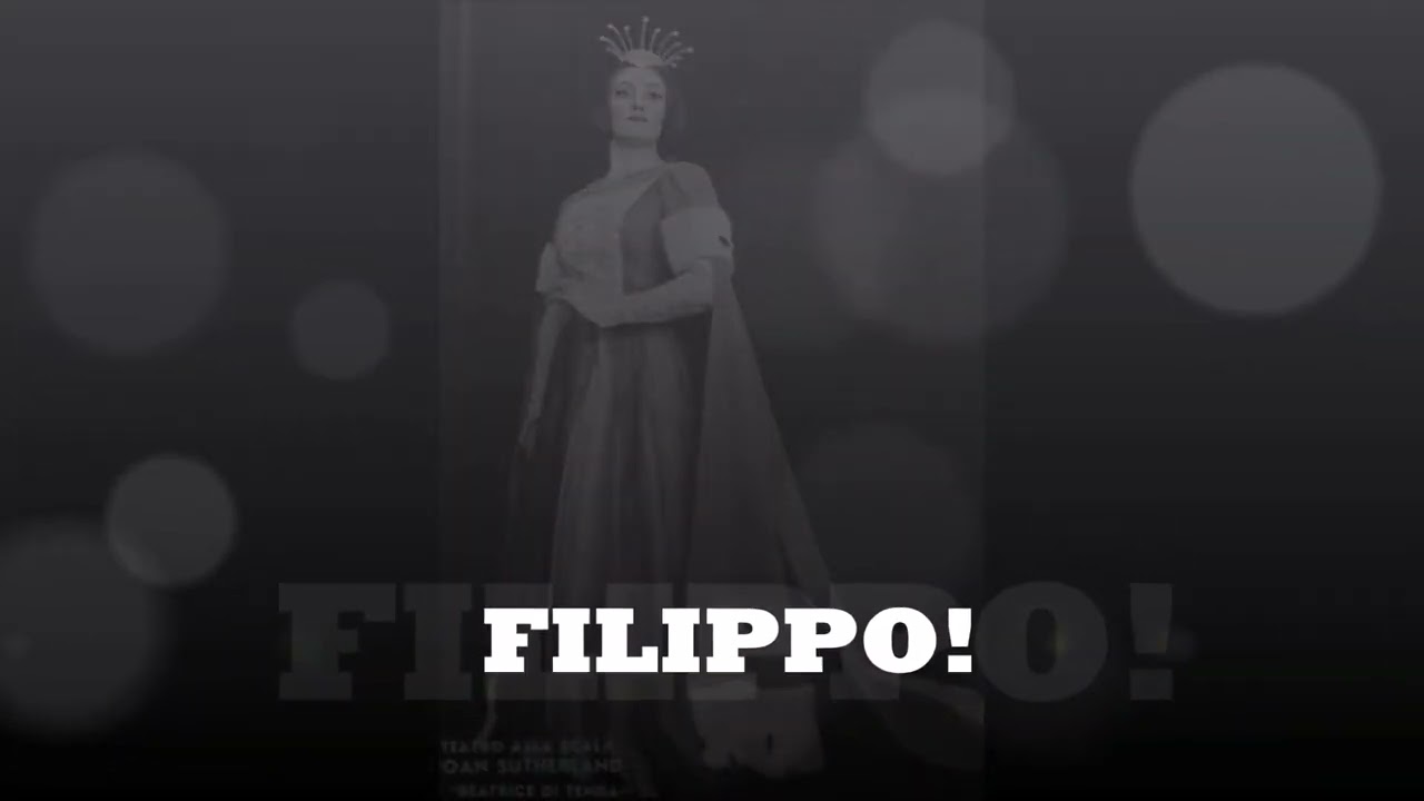 JOAN SUTHERLAND e DINO DONDI   in  TU QUI FILIPPO   da BEATRICE DI TENDA  di Bellini   1961