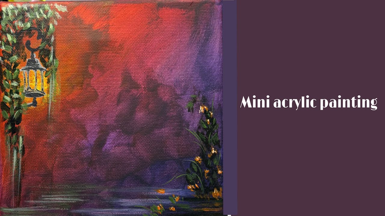 Mini acrylic painting, painting for beginners, mystical acrylic painting