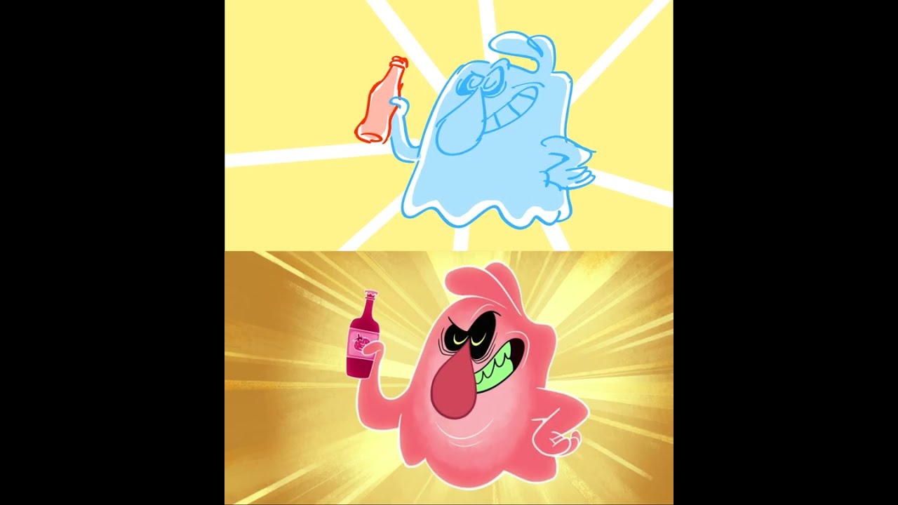 Soda Heist storyboard comparison- The Ghost and Molly McGee