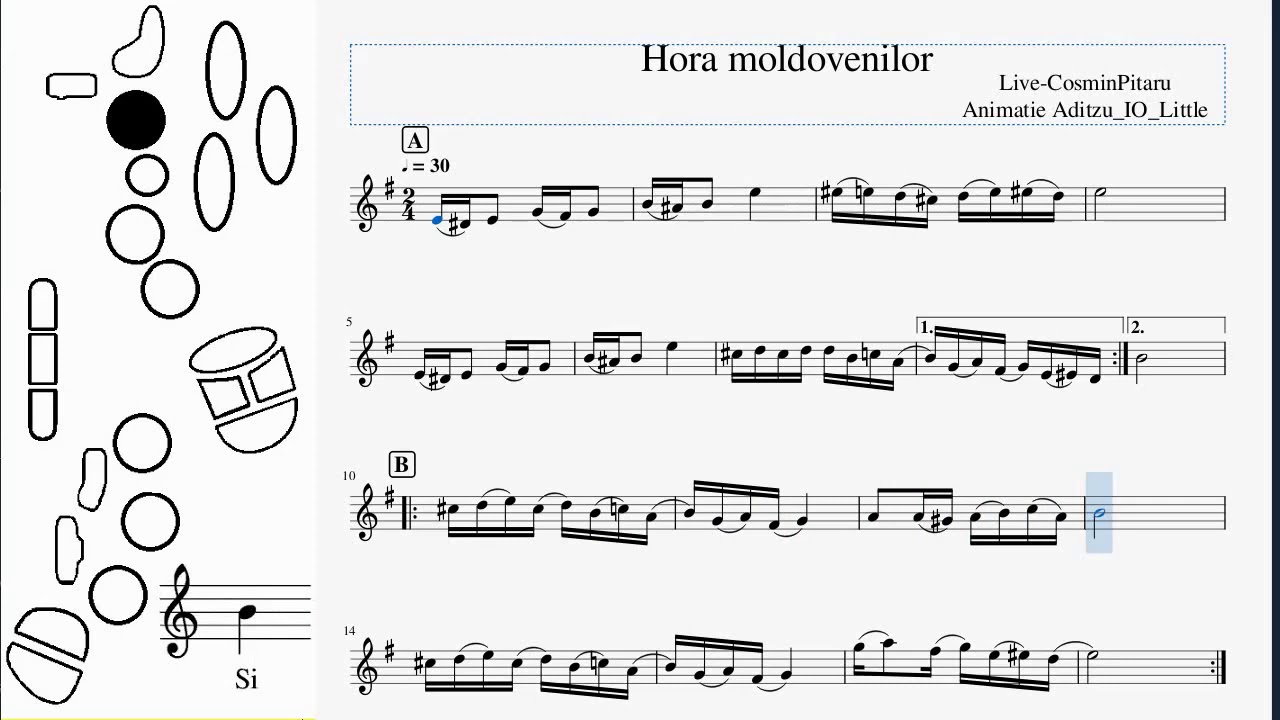 Hora Moldovenilor - Tutorial SAXOFON