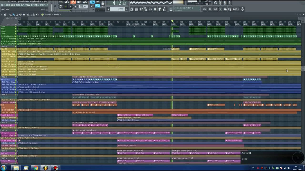 James Dymond - Siren's song (FL Studio 12 remake by FireWalk) - Project Overview