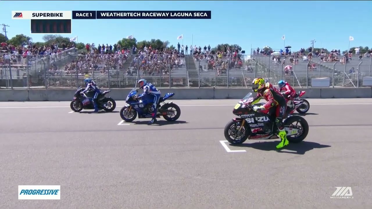 Гонка Superbike Race 1 в Лагуна Сека 2025 — ОСНОВНЫЕ МОМЕНТЫ | MotoAmerica