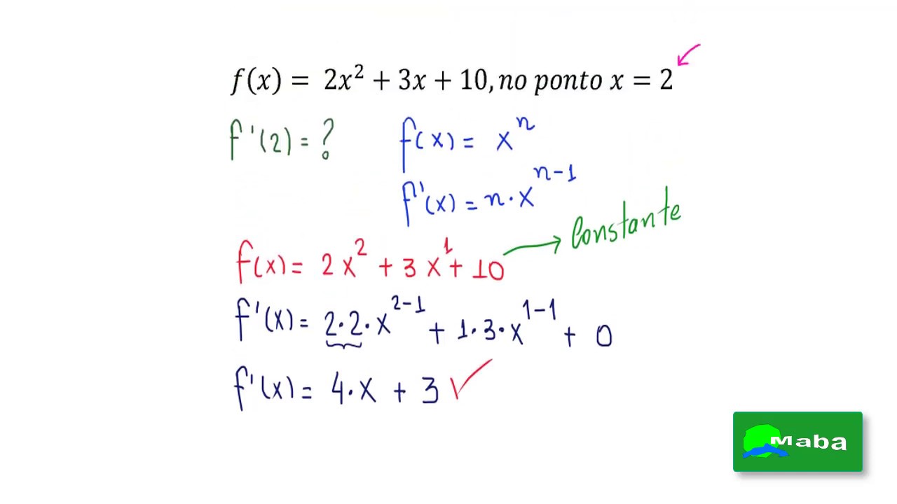 DERIVADA NO PONTO  -  Pedido por aluna