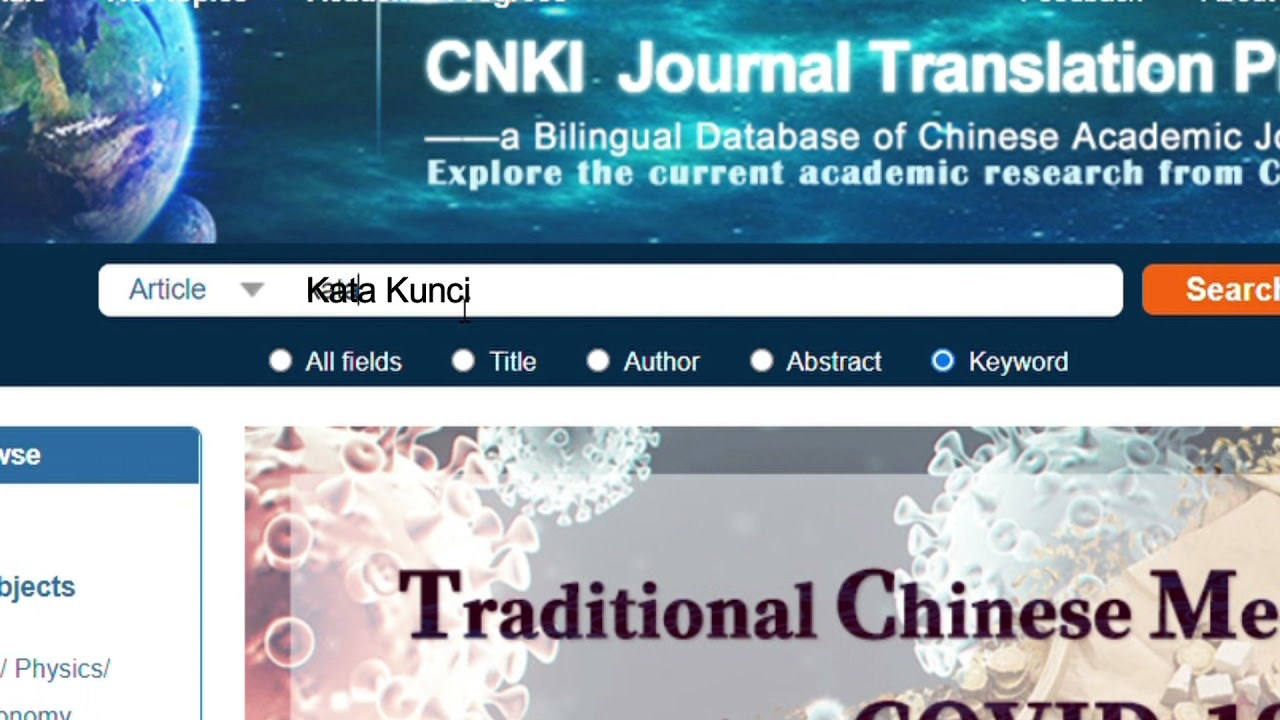 USU Library (Panduan Akses E-Journal pada database CNKI )