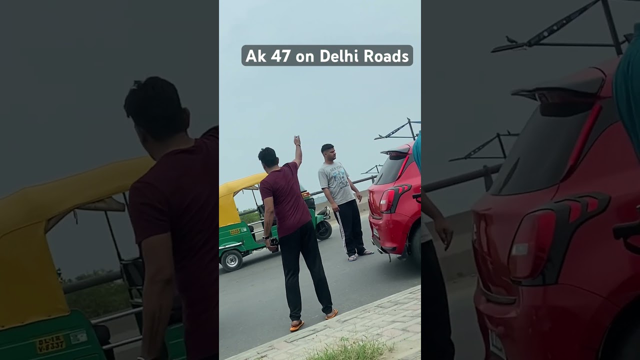 Ak 47 on Delhi Roads#delhi #viral #shortfeed #delhipolice #india #gangster #weapons #like