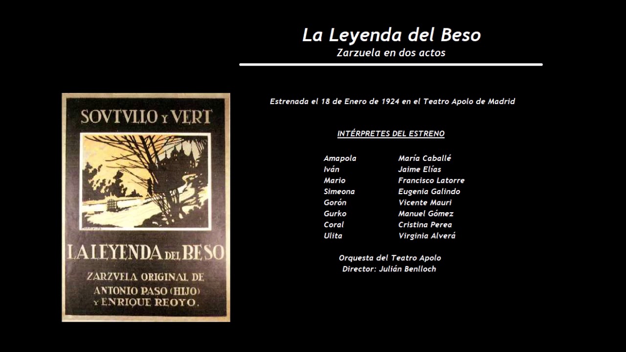 La Leyenda del beso - Romanza de Mario 'Oh licor!, que das la vida' (1958) - Hernán Pelayo