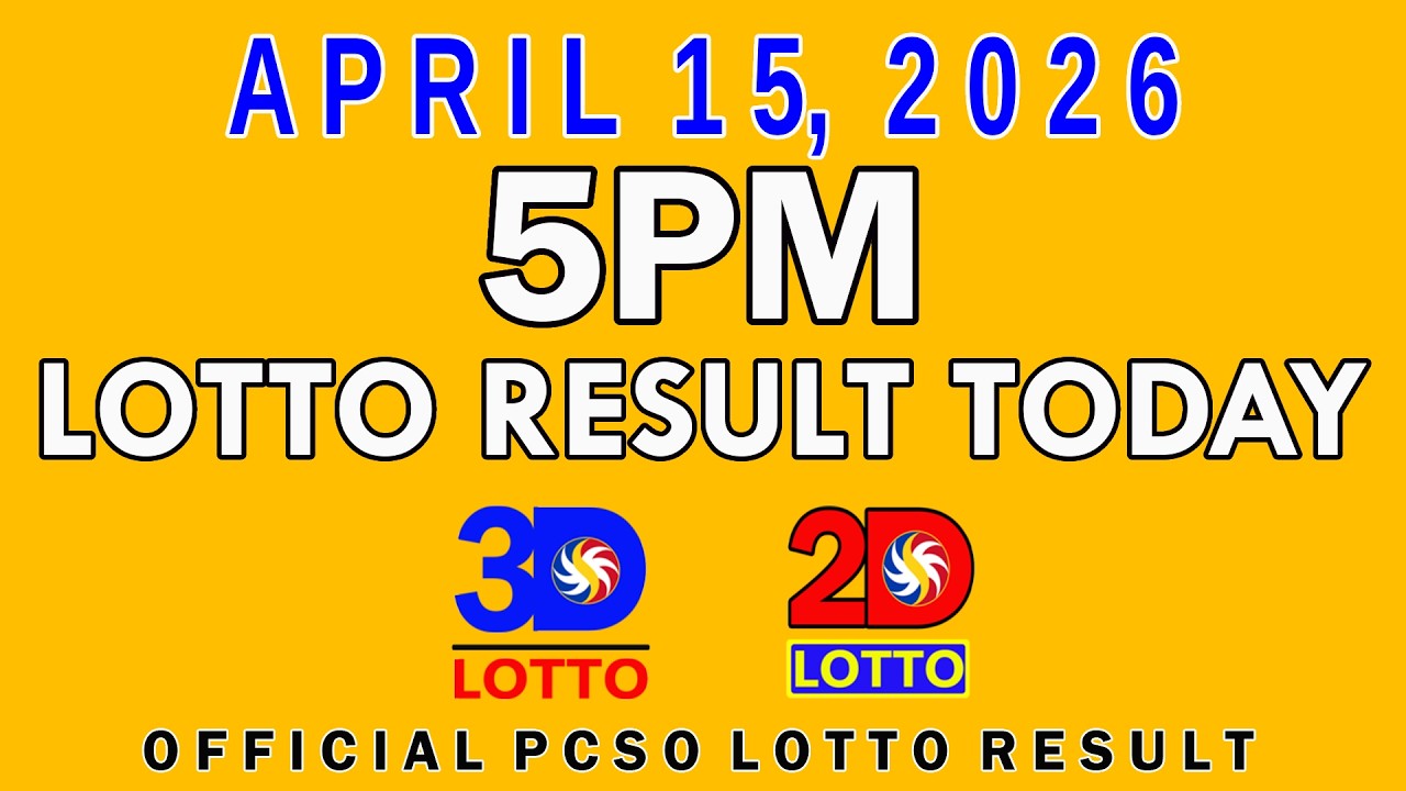 5pm Lotto Result Today April 15 2026 Swertres 3D Lotto Ez2 2D Lotto PCSO