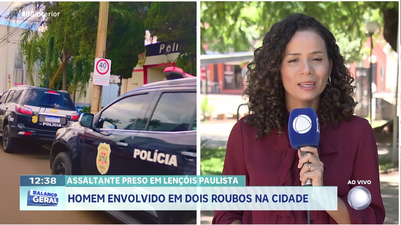 Assaltante preso em Lençóis Paulista: homem envolvido em dois roubos na cidade