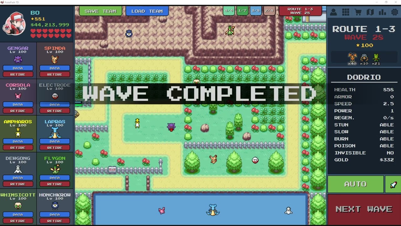 POKEPATH TD | Route 1-3 failed