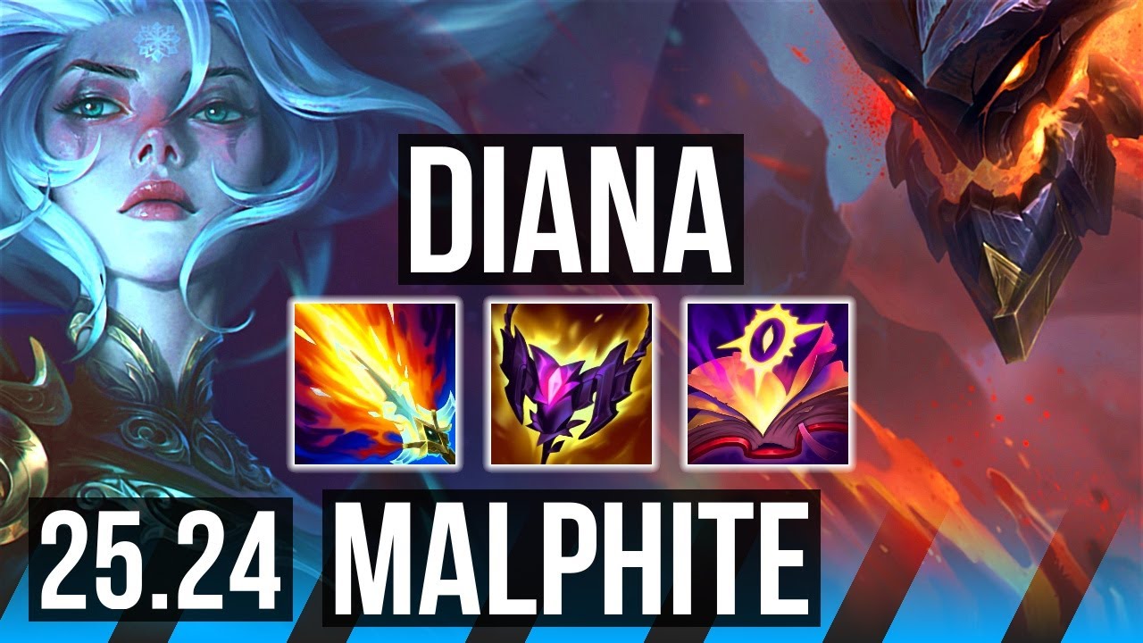 DIANA vs MALPHITE (MID) | Good KDA: 20/1/4 | EUW Master | 25.24