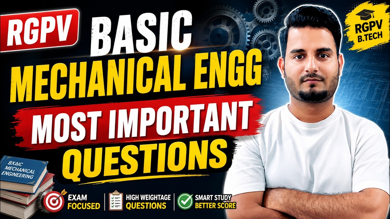 RGPV Basic Mechanical Engineering Most Important Questions | BME Top 20 Questions
