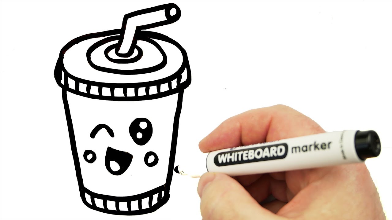 How to Draw a Cute Drink Easy 🥤 Drawing on a Whiteboard