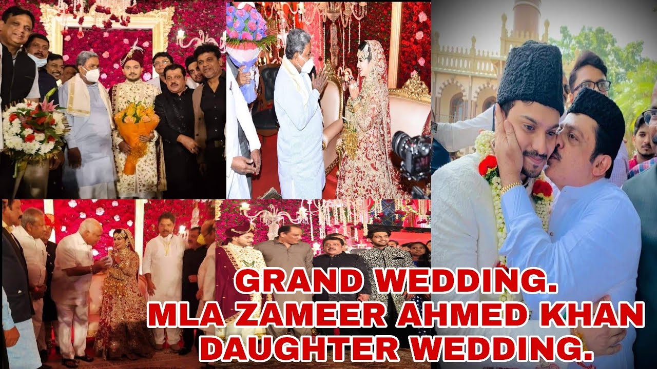 GRAND WEDDING || MLA ZAMEER AHMED KHAN DAUGHTER WEDDING 21-JAN-2020  AT MAIN PALACE BANGALORE