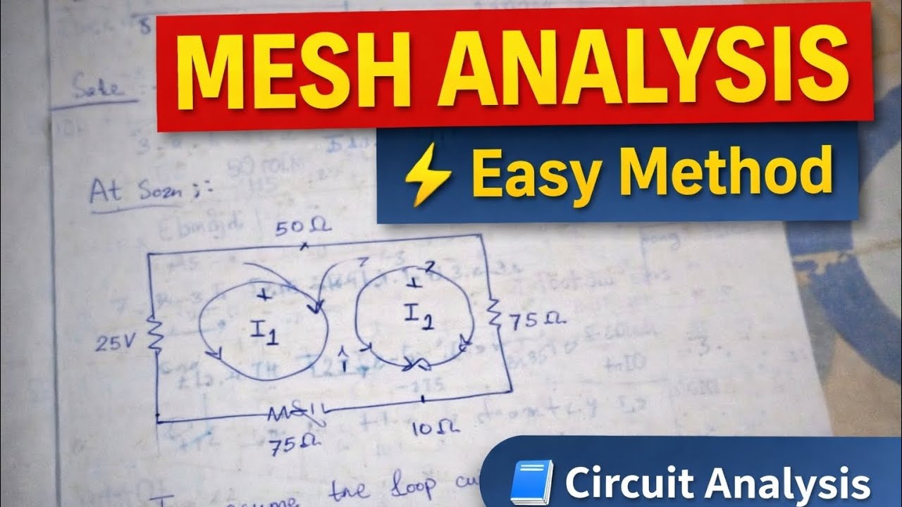 “Mesh Analysis Explained in Tamil | BE Circuit Analysis | Easy Method