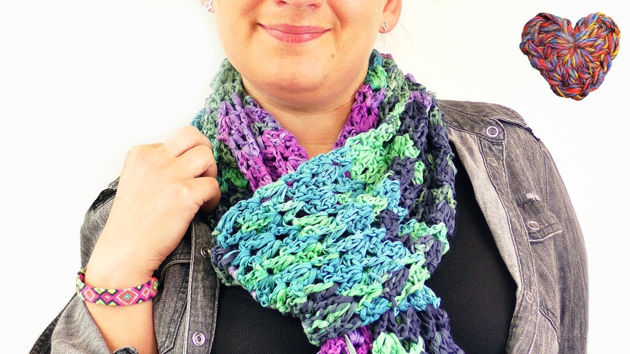 Sommer Tuch Häkeln | Leichten Sommer Schal selber machen | Woolly Hugs Bandy Wolle