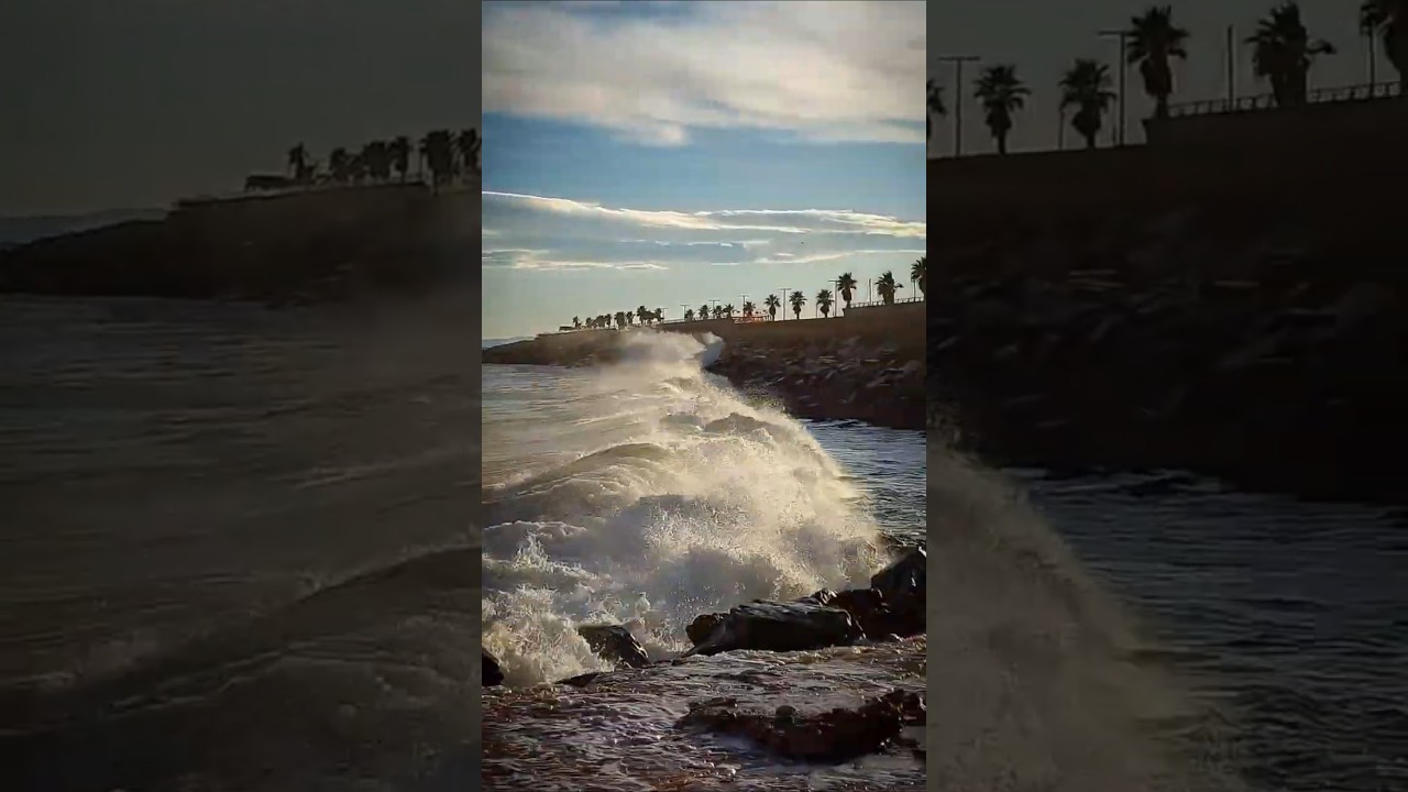 Sterke storm in Spanje in januari 2026 — 🌊 golven en surfen in Torrevieja 🏄‍♂️, orkaan Harry
