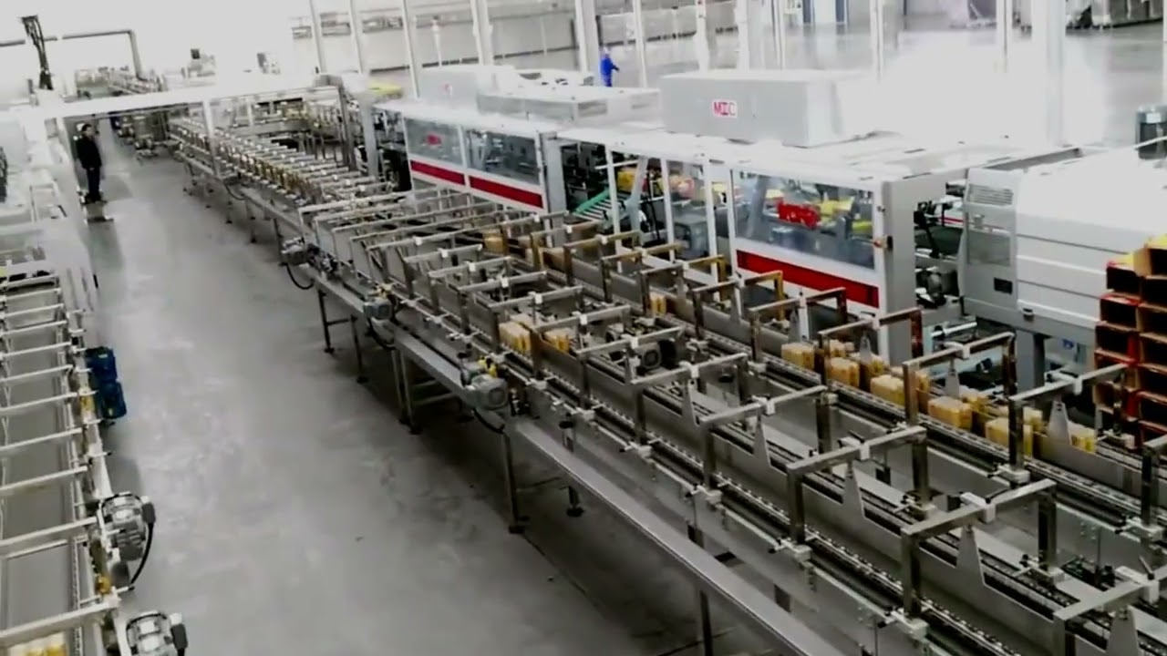 Energy drinks cans sleeve film wrapping case packing line