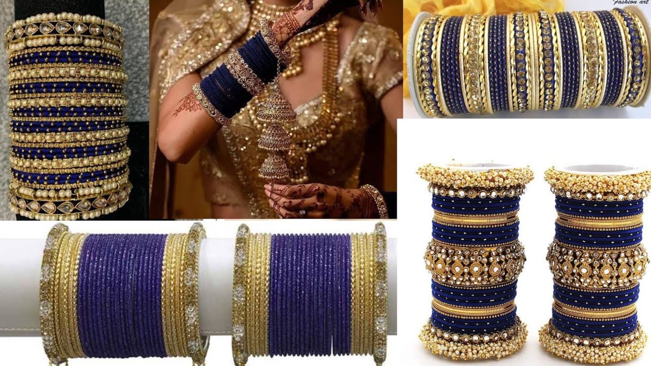 Beautiful Blue Colour Bangles Set/bangles set design