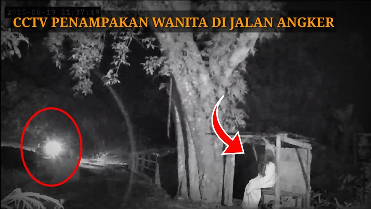 HOROR‼️TENGAH MALAM ADA WANITA DI BAWAH POHON BESAR PINGGIR JALAN ANGKER || EKSPERIMEN CCTV