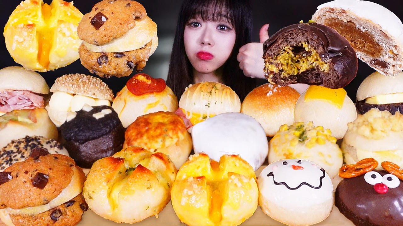 베이글 22개 한 입 컷🥯한입베이글 두바이 초코 크림치즈 빵 먹방 리얼사운드 BAGEL DUBAI CHOCOLATE CREAM CHEESE DESSERT MUKBANG ASMR