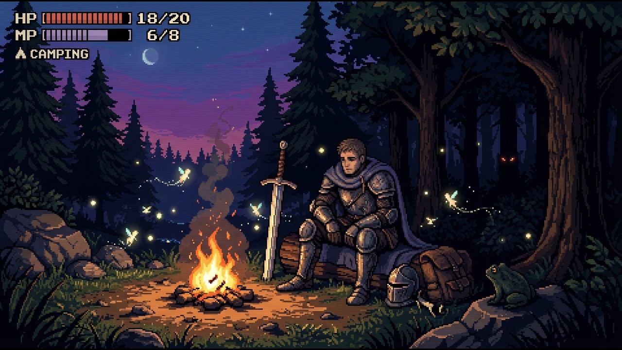 ⚔️Campfire at the Forest Edge | Relaxing Fantasy Ambience 🔥