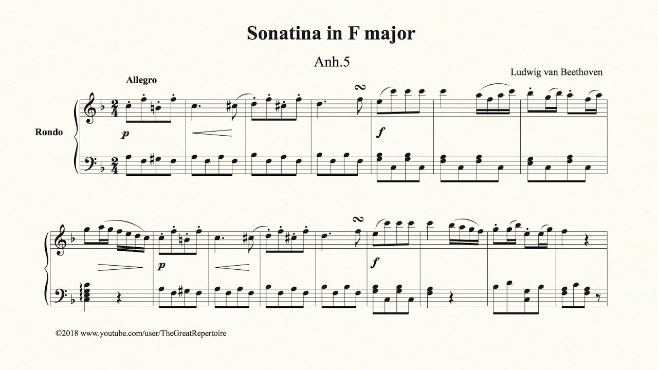 Beethoven, Sonatina in F major, Anh 5, Rondo