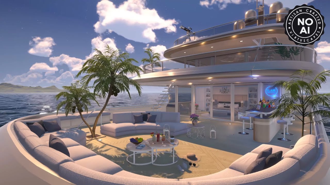 Tropical Yacht | Day & Sunset Ambience | Calm Sea & Ocean Nature Sounds