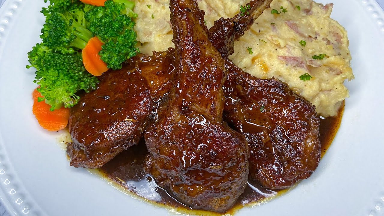 WHAT WE ATE FOR DINNER | PINEAPPLE GINGER LAMB CHOPS | GARLIC ROSEMARY MASH POTATOES || FRUGALLYT