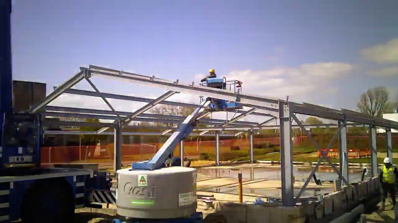 Timelapse Construction Footage | The Corsham School Sixth Form Centre (Steel Frame Goes Up)