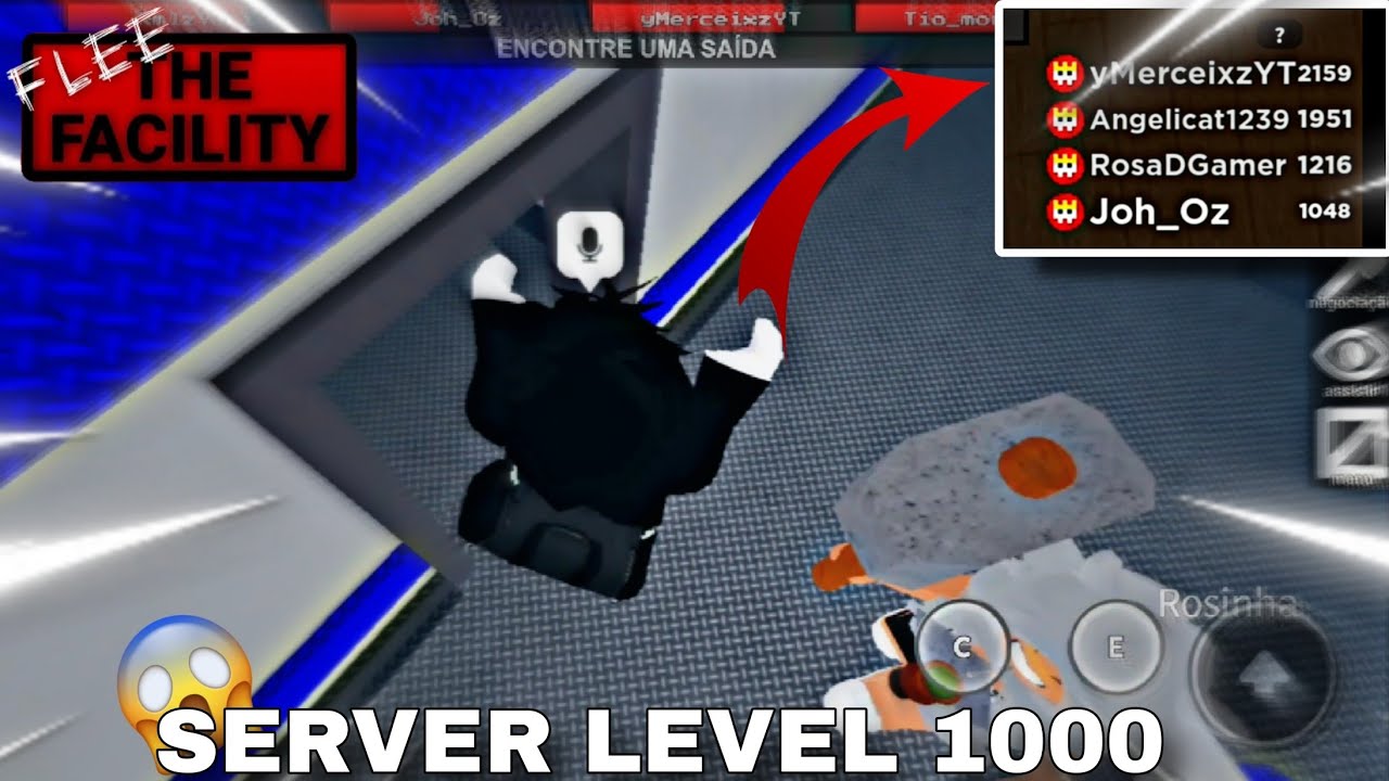 JOGANDO EM SERVER LEVEL 1000!!!!! | ROBLOX FLEE THE FACILITY |