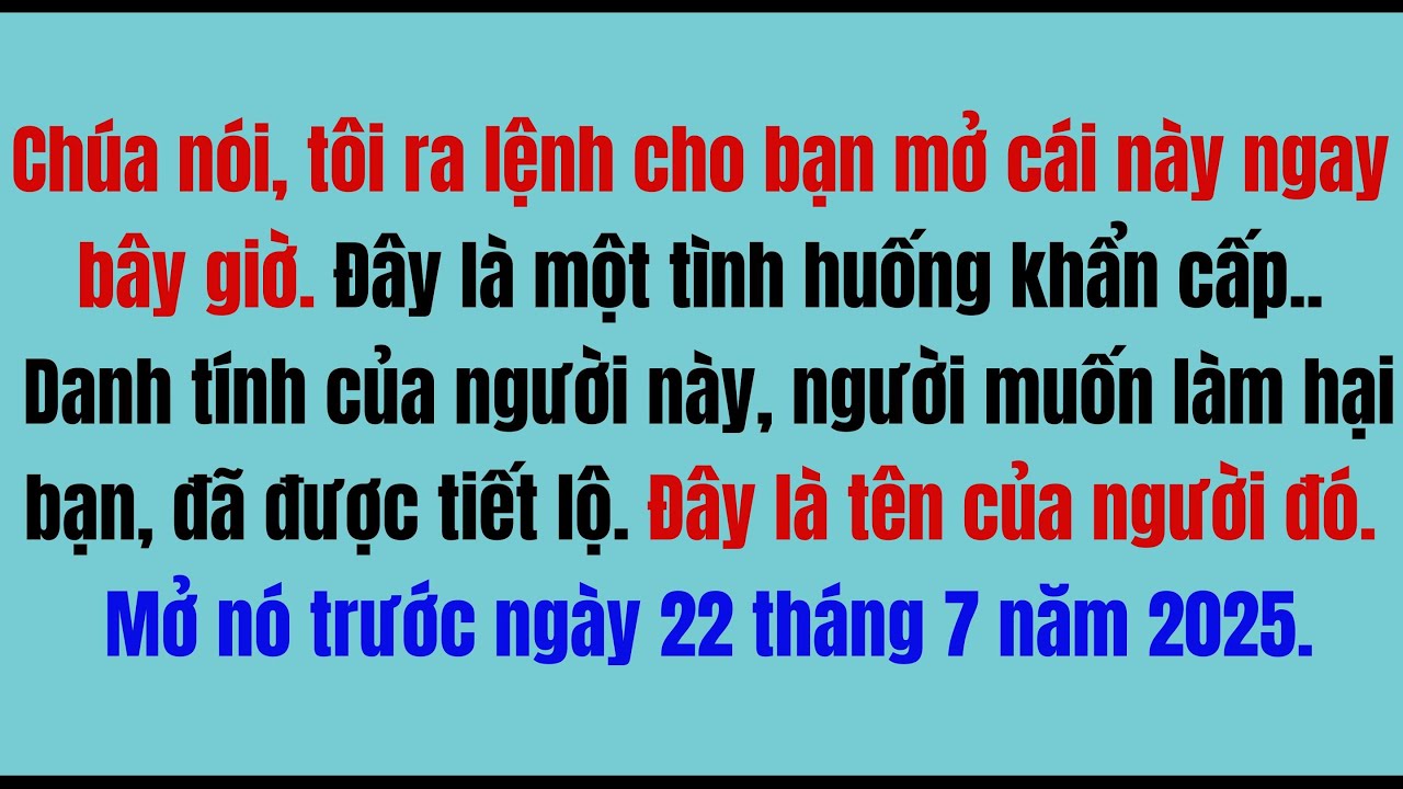 🧾Chúa phán: “Tên của kẻ muốn hãm hại bạn đã được công khai - Mở ngay” | Thông điệp của Chúa cho bạn!